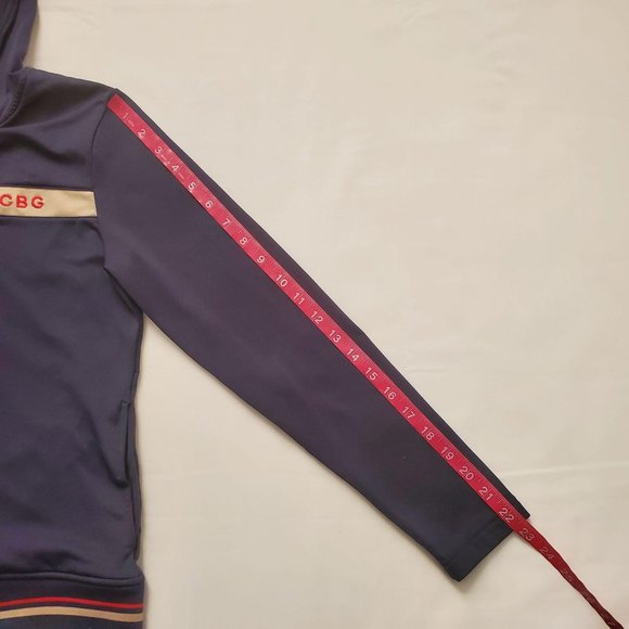 BCBG MAXAZRIA Women’s Full Zip Front Hooded Track Jacket Navy Blue Size Medium - Picture 12 of 13